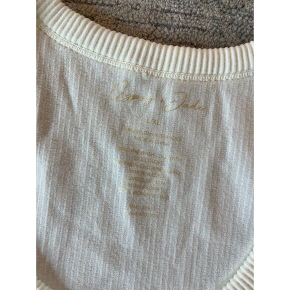 Gypsy & Jade Crop Tank Cream Ribbed Women L/XL - Picture 3 of 3